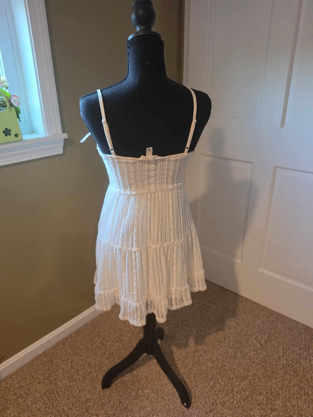 Derek Heart White Tie-Shoulder Mini Sundress - Picture 3 of 4